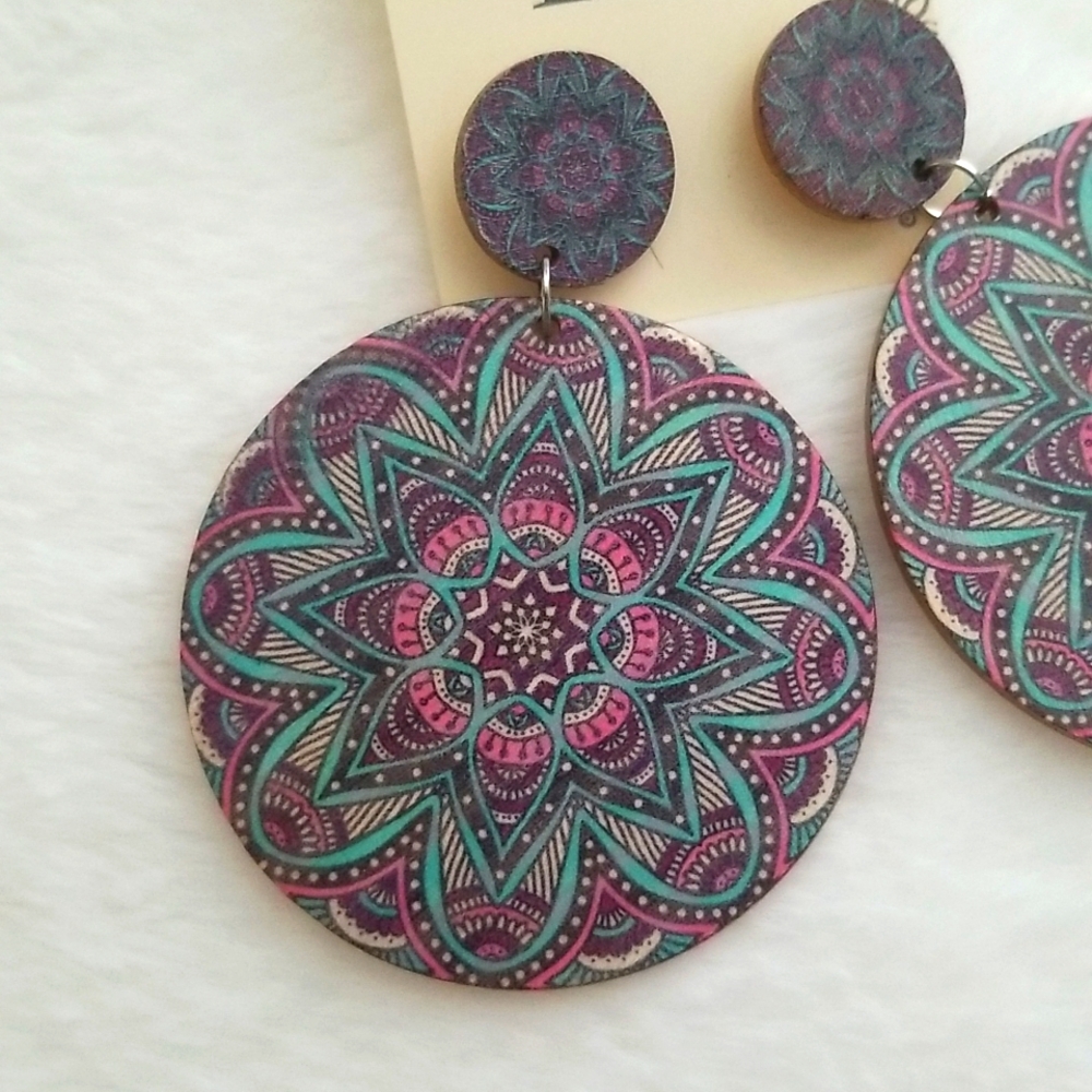 3 for $15 Festival Statement Earrings - Picture 2 of 3